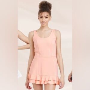 JoyLab Peach Coral Athletic Tennis Dress Built in Shorts Size Medium Activewear